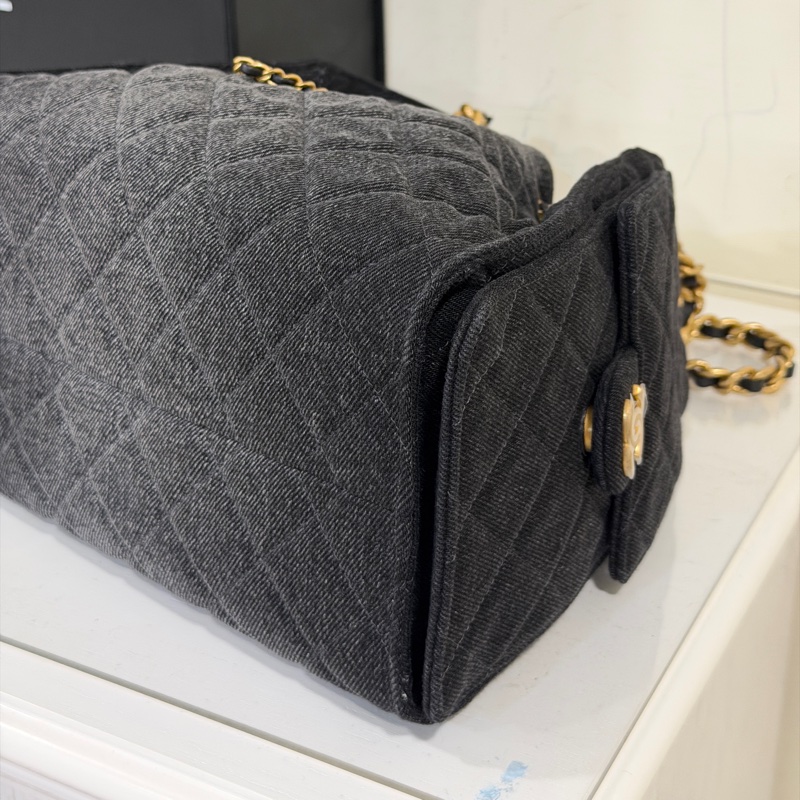 #大全配🈶台灣購證 #市場稀缺黑牛仔 香奈兒25bag小號 #近新閒置-10