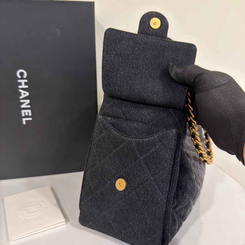 #大全配🈶台灣購證 #市場稀缺黑牛仔 香奈兒25bag小號 #近新閒置-18