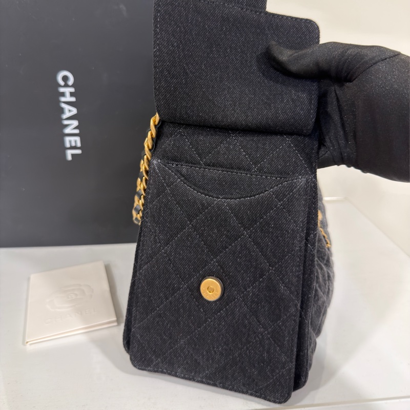 #大全配🈶台灣購證 #市場稀缺黑牛仔 香奈兒25bag小號 #近新閒置-19