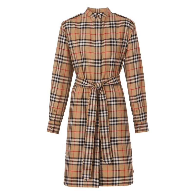 Burberry Vintage Check Shirt Dress for Women in Brown - 8048728-Archive_Beige ( Size: 8 )-0