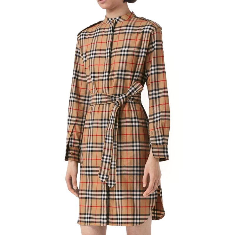 Burberry Vintage Check Shirt Dress for Women in Brown - 8048728-Archive_Beige ( Size: 8 )-1