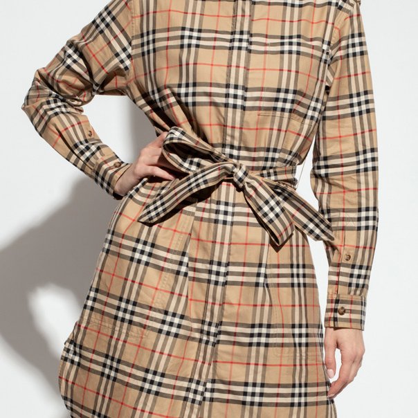 Burberry Vintage Check Shirt Dress for Women in Brown - 8048728-Archive_Beige ( Size: 8 )-2