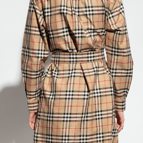Burberry Vintage Check Shirt Dress for Women in Brown - 8048728-Archive_Beige ( Size: 8 )-3