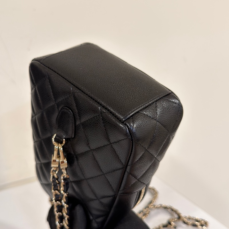 #大全配🈶購證 #近新閒置 香奈兒黑金荔枝便宜小書包🈶3️⃣種背法🉑斜挎/肩背-17