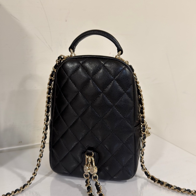#大全配🈶購證 #近新閒置 香奈兒黑金荔枝便宜小書包🈶3️⃣種背法🉑斜挎/肩背-20