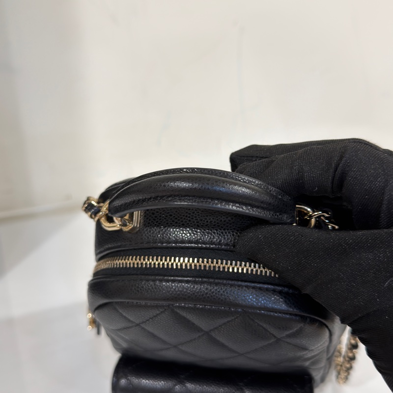 #大全配🈶購證 #近新閒置 香奈兒黑金荔枝便宜小書包🈶3️⃣種背法🉑斜挎/肩背-21