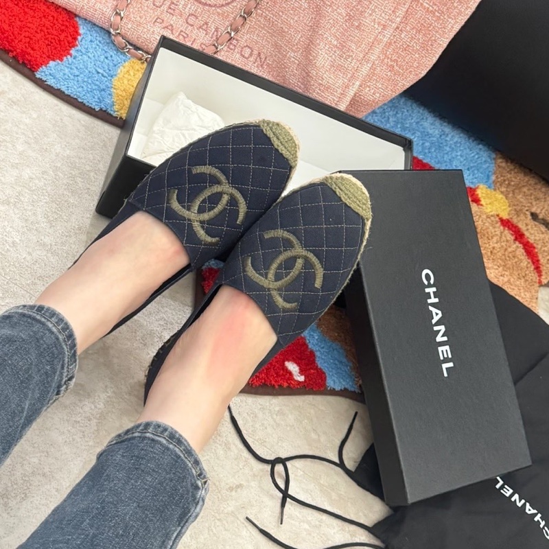 【全新品】chanel香奈兒草編藤編漁夫鞋平底鞋休閒鞋 40碼 偏小-4