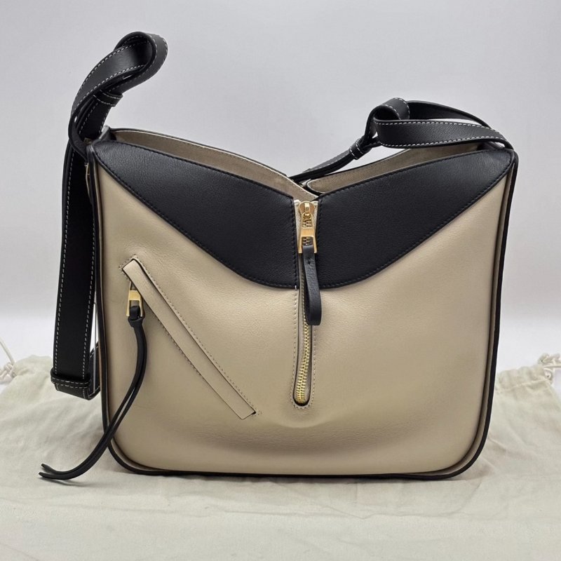 LOEWE 三拼色Hamock吊床肩背斜背包 29*23*13.5 99新配件塵袋-0