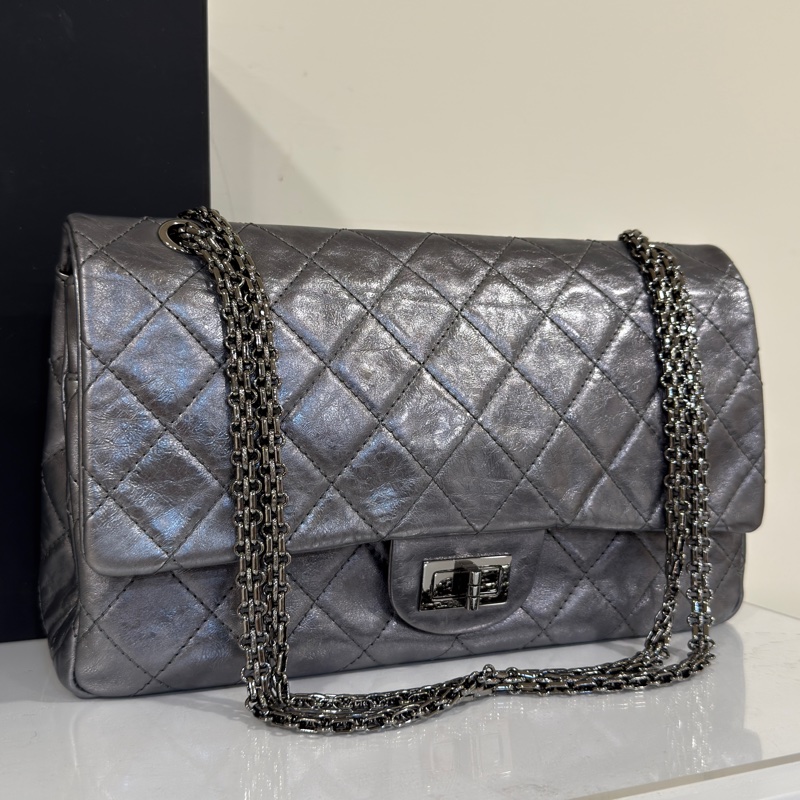 #市場唯一金屬銀 #配件齊全 香奈兒2.55 Cf30鏈條口蓋包 #已絕版具收藏價值-1