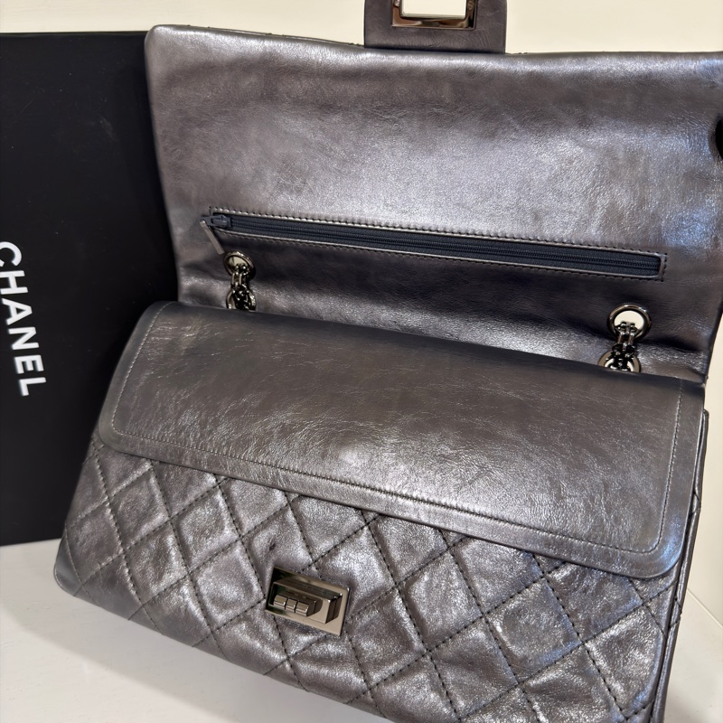 #市場唯一金屬銀 #配件齊全 香奈兒2.55 Cf30鏈條口蓋包 #已絕版具收藏價值-10