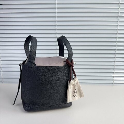 Hermes 愛馬仕 菜籃子18黑銀