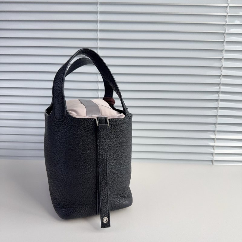 Hermes 愛馬仕 菜籃子18黑銀-2