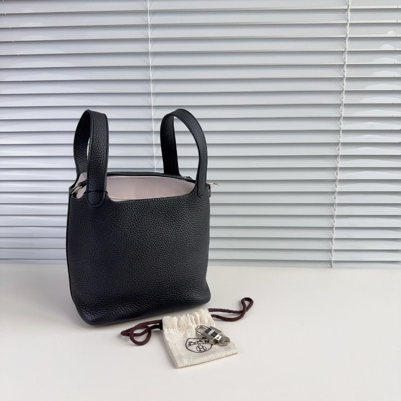 Hermes 愛馬仕 菜籃子18黑銀-8