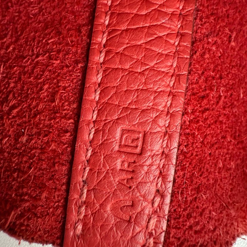 Hermes 愛馬仕 菜籃子紅色銀扣 18寸-7