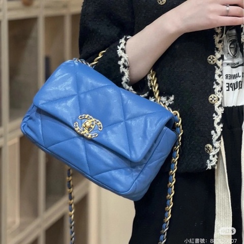 #99新閒置 #全網最甜💰 香奈兒19bag土耳其藍30cm黃金尺寸✨