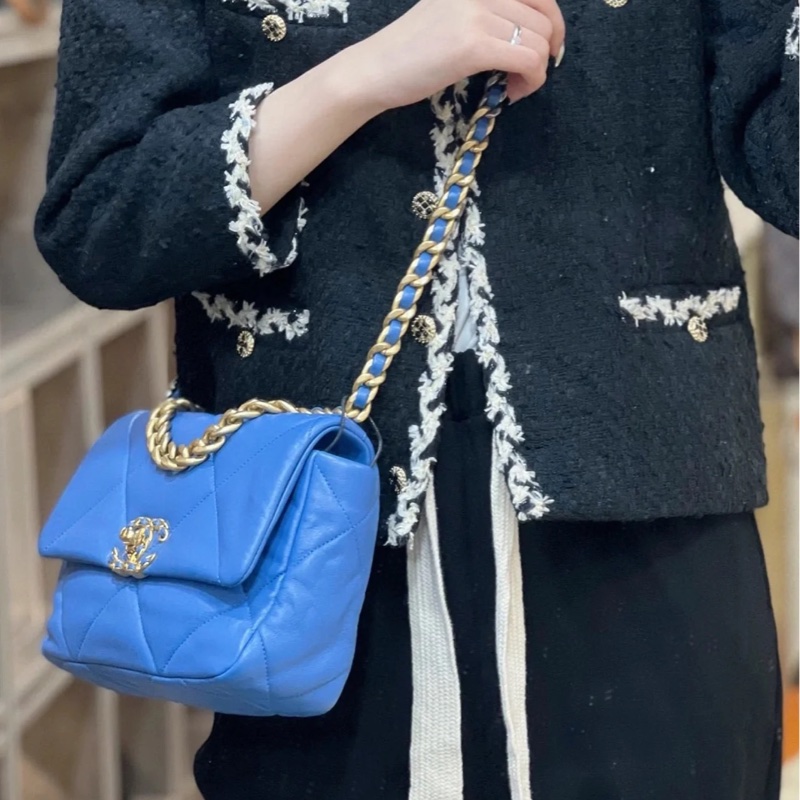 #99新閒置 #全網最甜💰 香奈兒19bag土耳其藍30cm黃金尺寸✨-2