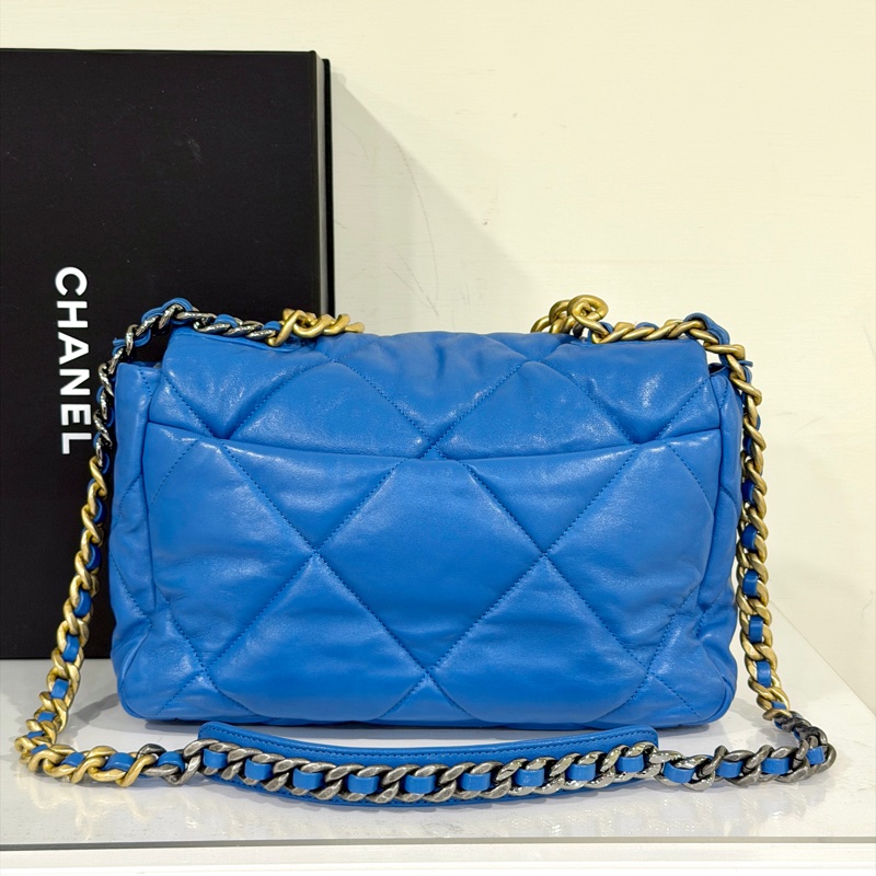 #99新閒置 #全網最甜💰 香奈兒19bag土耳其藍30cm黃金尺寸✨-5