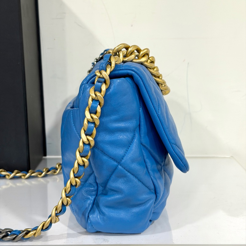 #99新閒置 #全網最甜💰 香奈兒19bag土耳其藍30cm黃金尺寸✨-6