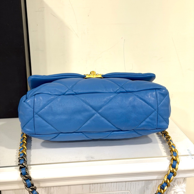 #99新閒置 #全網最甜💰 香奈兒19bag土耳其藍30cm黃金尺寸✨-8