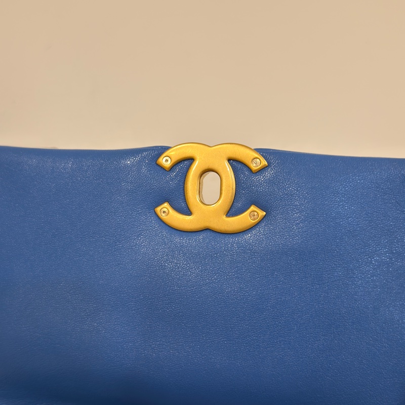 #99新閒置 #全網最甜💰 香奈兒19bag土耳其藍30cm黃金尺寸✨-17