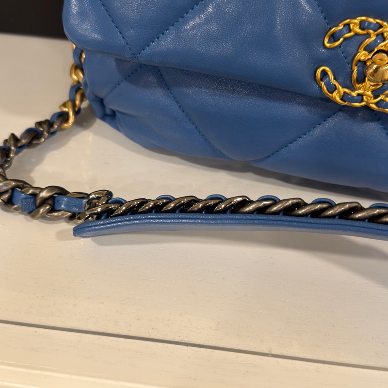 #99新閒置 #全網最甜💰 香奈兒19bag土耳其藍30cm黃金尺寸✨-20