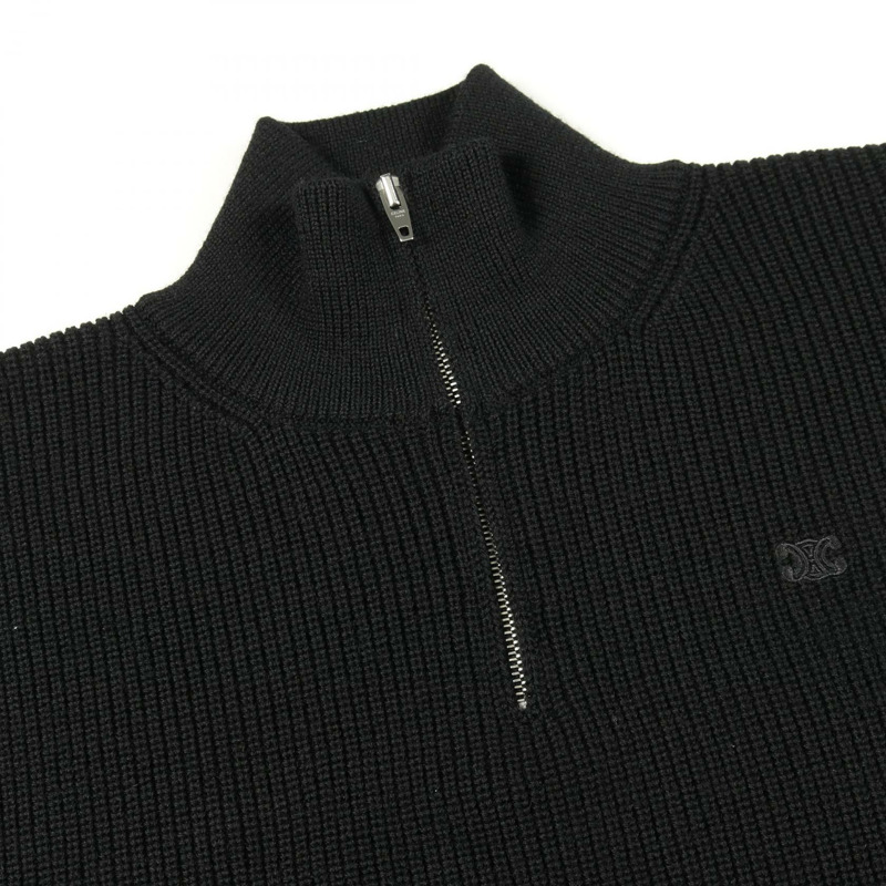 CELINE Triomphe Trucker 針織毛衣,羊毛材質,黑色,二手,男士 M 碼-4