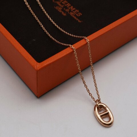 HERMES Farandole pendant 18K玫瑰金豬鼻子項鍊
