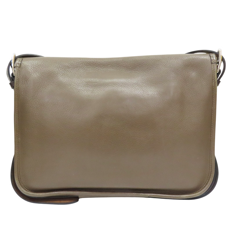 褐灰色 Taurillon牛皮 Barda 35 肩背包 □R刻【HERMES 愛馬仕】-1