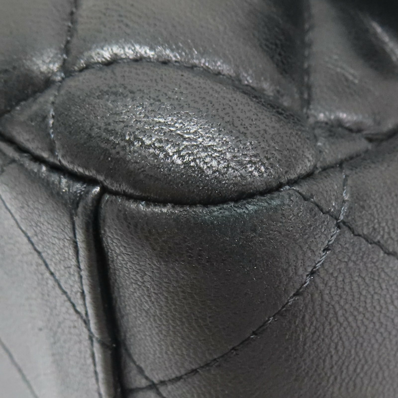 黑色 菱格紋 羊革 Maxi Classic Flap 鍊帶 肩背包 (無卡)【CHANEL 香奈兒】-16