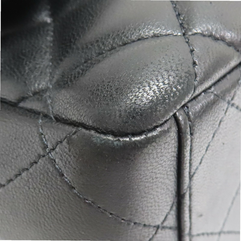 黑色 菱格紋 羊革 Maxi Classic Flap 鍊帶 肩背包 (無卡)【CHANEL 香奈兒】-17