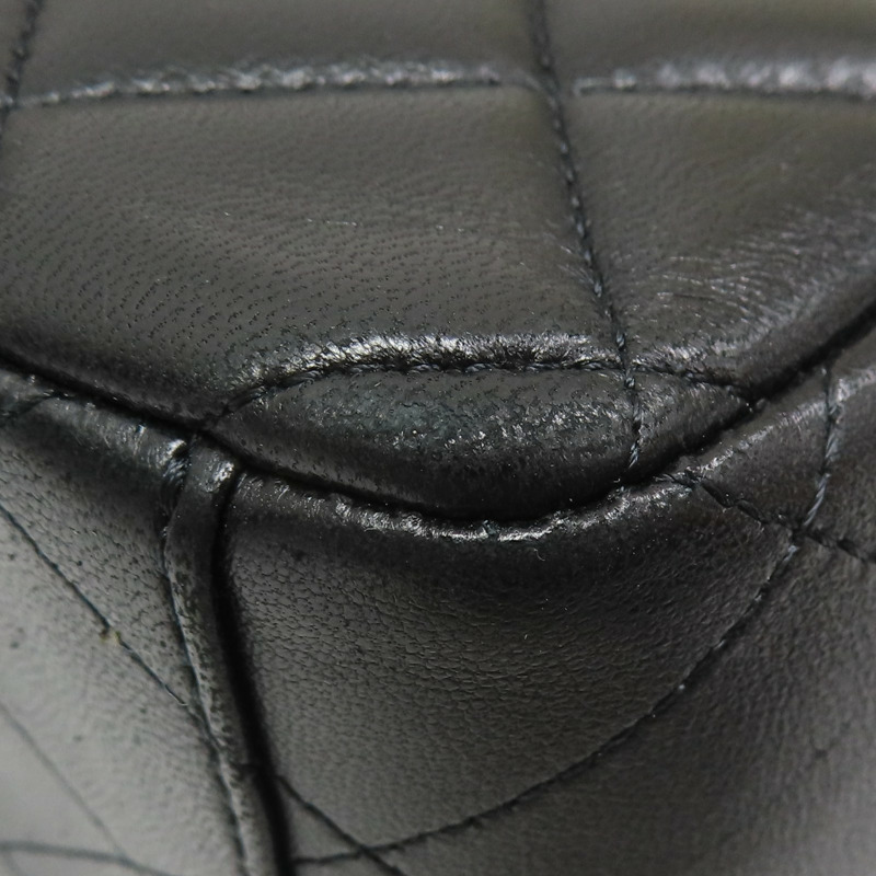 黑色 菱格紋 羊革 Maxi Classic Flap 鍊帶 肩背包 (無卡)【CHANEL 香奈兒】-18