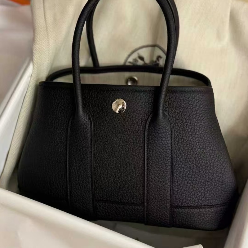 Hermes mini Garden Party23 全皮 黑銀K-2