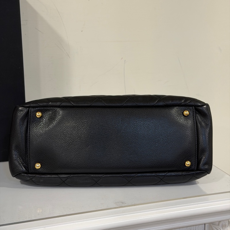 🉑肩背 #荔枝皮 #全網最低💰 香奈兒大雙c logo黑金托特包-8