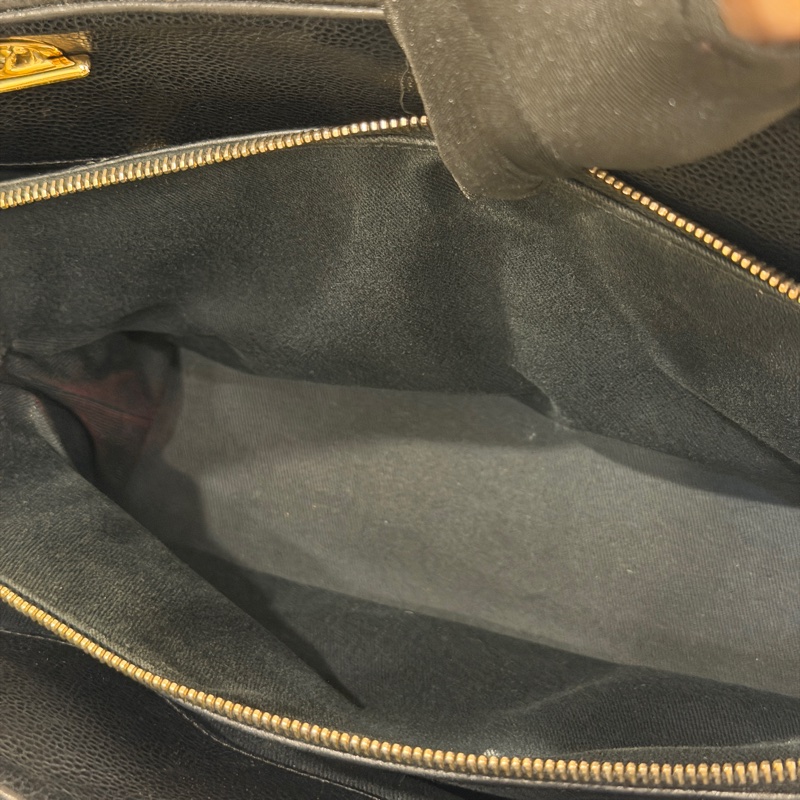 🉑肩背 #荔枝皮 #全網最低💰 香奈兒大雙c logo黑金托特包-20