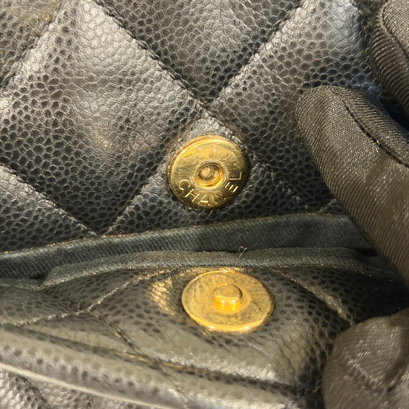 🉑肩背 #荔枝皮 #全網最低💰 香奈兒大雙c logo黑金托特包-26