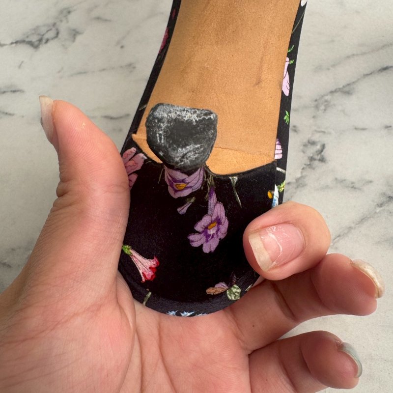 Gucci 黑色拼花布低跟涼鞋-7