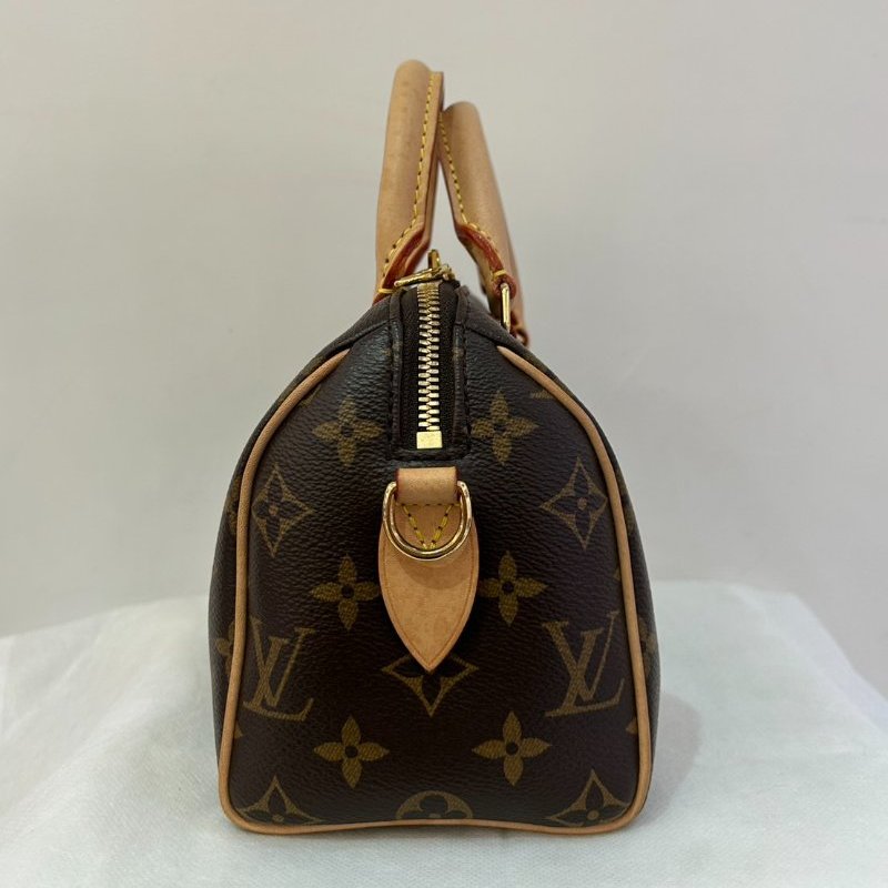 LV(M)Speedy 20cm 粉黑背帶-3