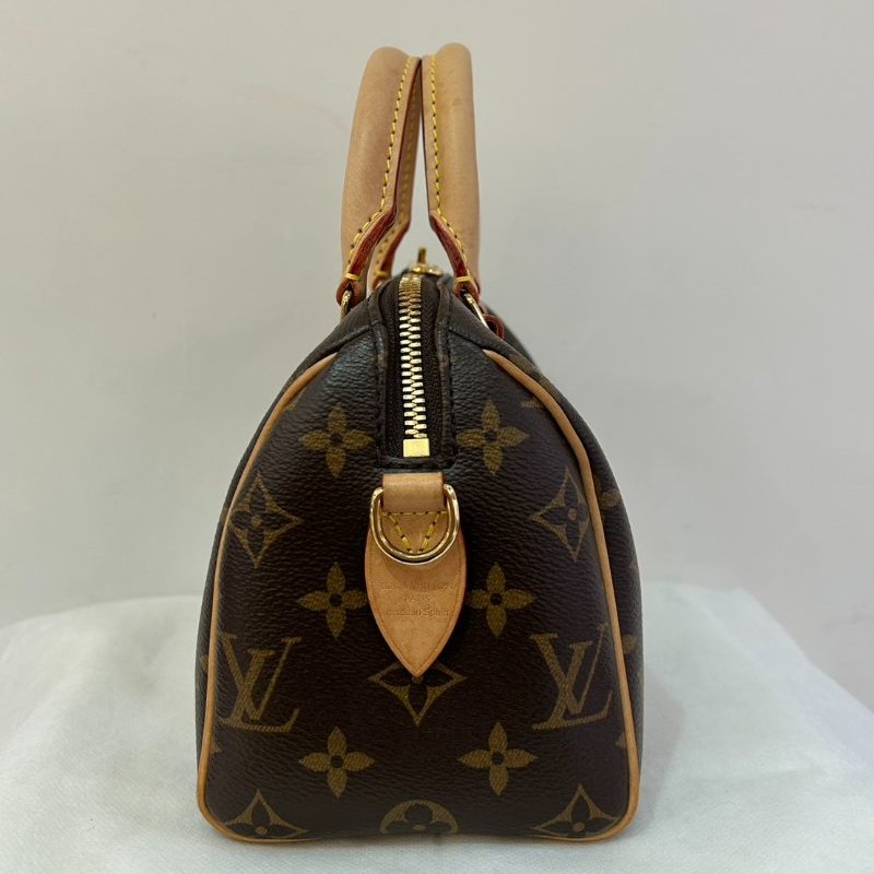 LV(M)Speedy 20cm 粉黑背帶-4
