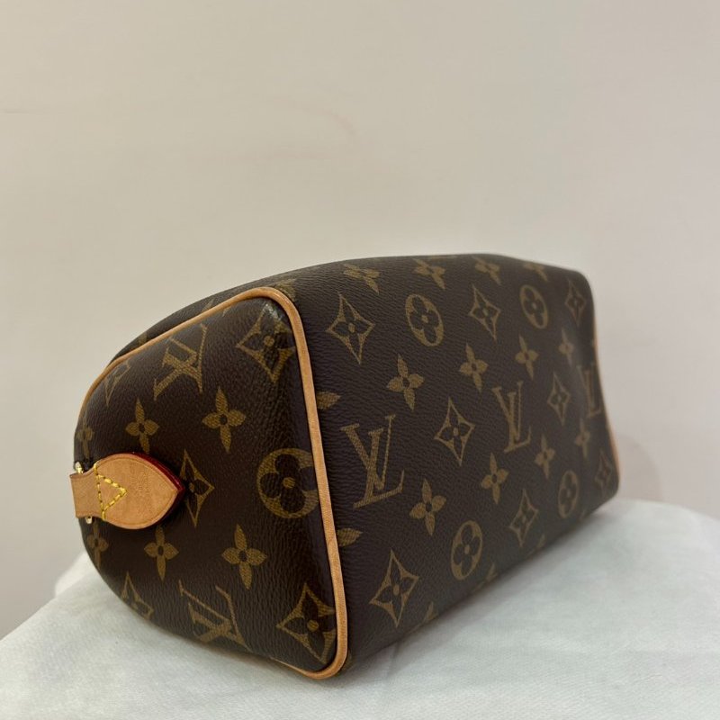 LV(M)Speedy 20cm 粉黑背帶-5