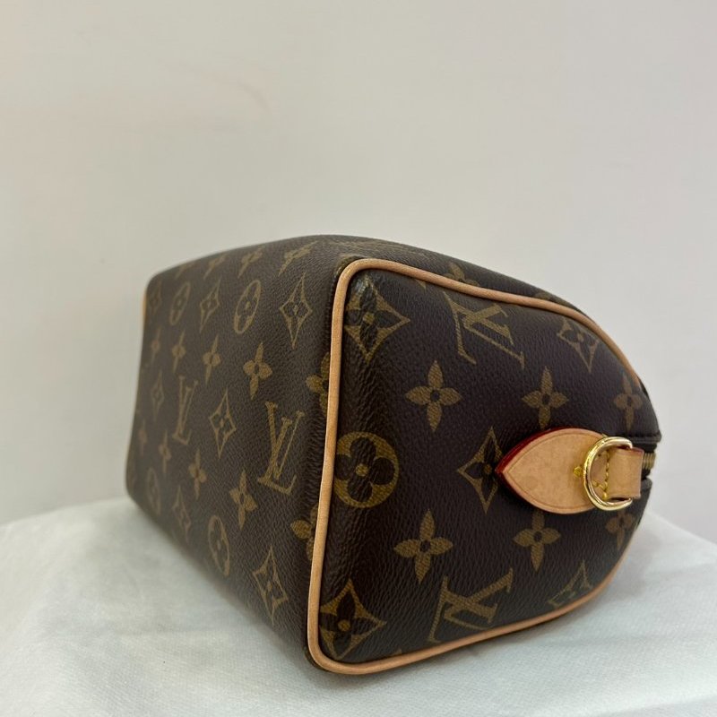 LV(M)Speedy 20cm 粉黑背帶-6