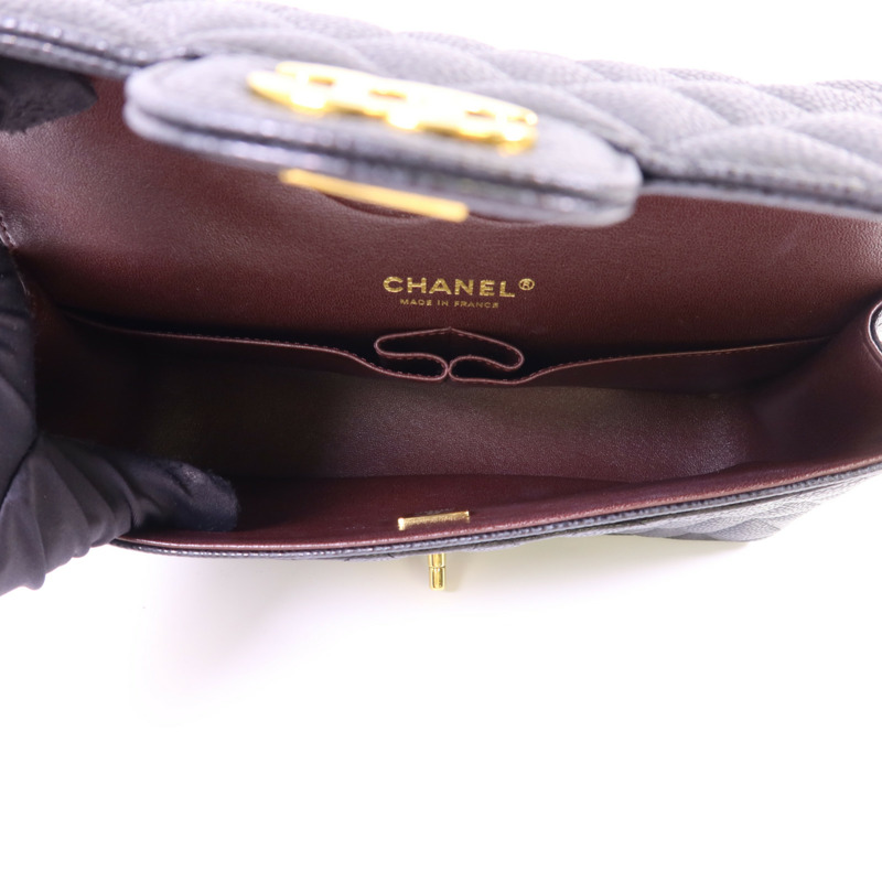 CHANEL 牛皮皮革Classic 25金扣鏈帶肩背袋-6