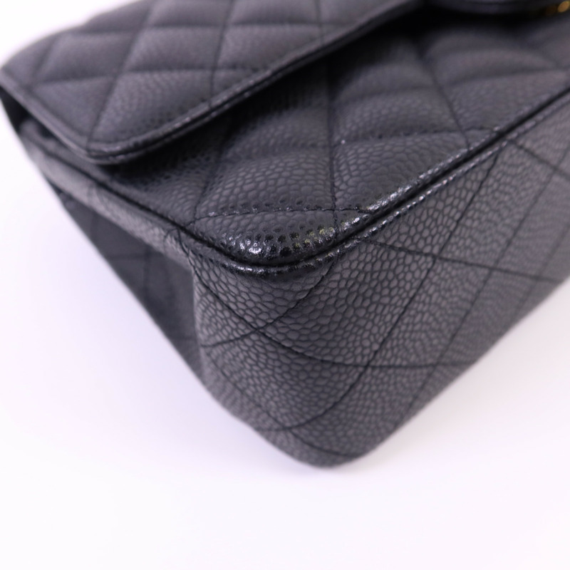 CHANEL 牛皮皮革Classic 25金扣鏈帶肩背袋-14