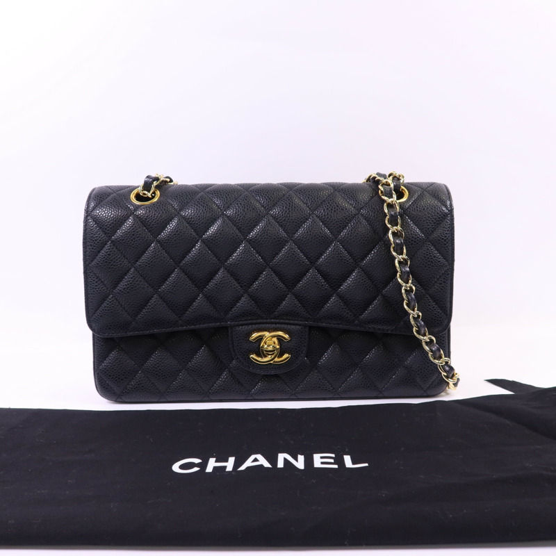 CHANEL 牛皮皮革Classic 25金扣鏈帶肩背袋-18
