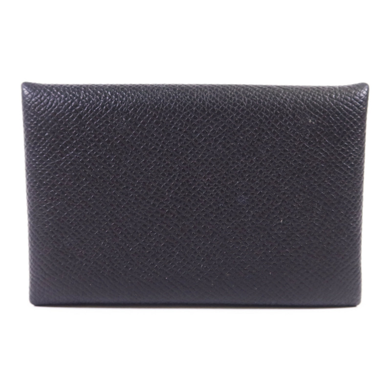 HERMES Epsom皮革Calvi銀扣卡片套-1