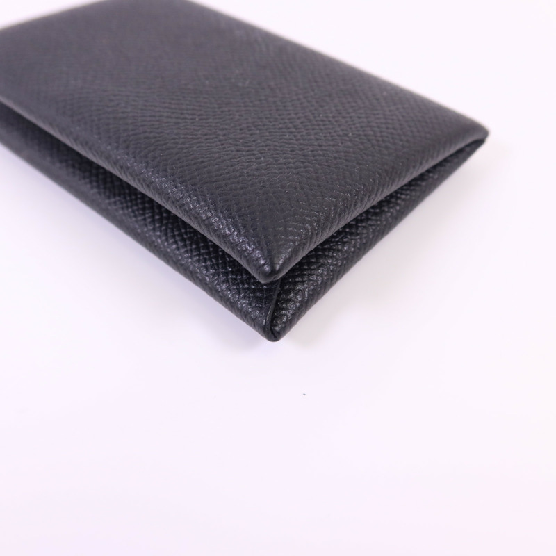 HERMES Epsom皮革Calvi銀扣卡片套-8