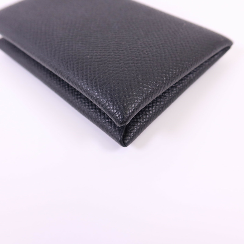 HERMES Epsom皮革Calvi銀扣卡片套-10