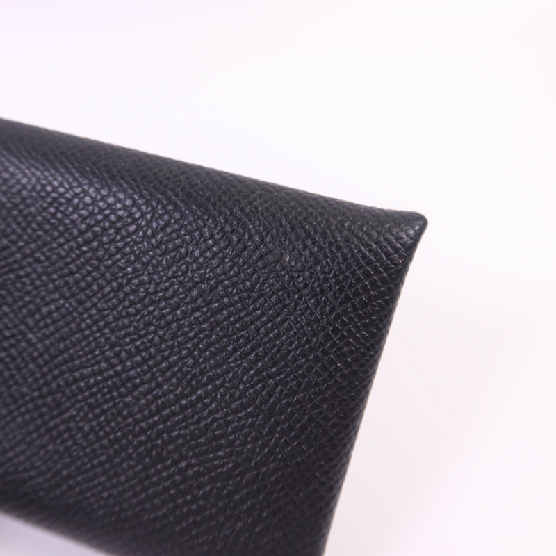 HERMES Epsom皮革Calvi銀扣卡片套-12