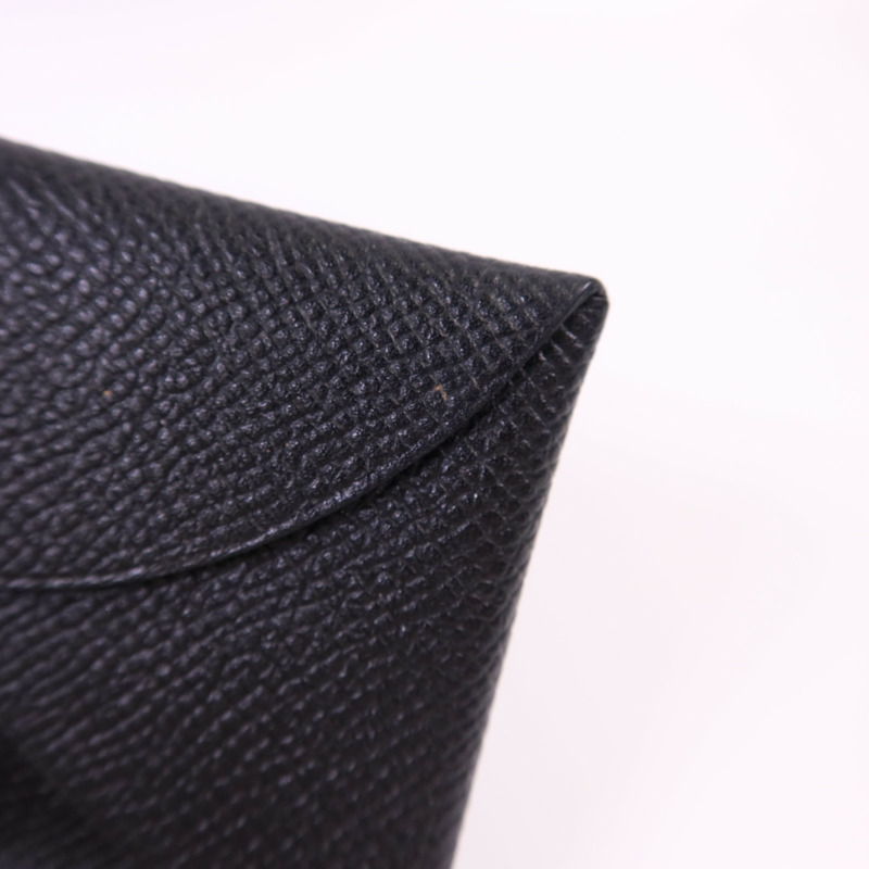 HERMES Epsom皮革Calvi銀扣卡片套-16