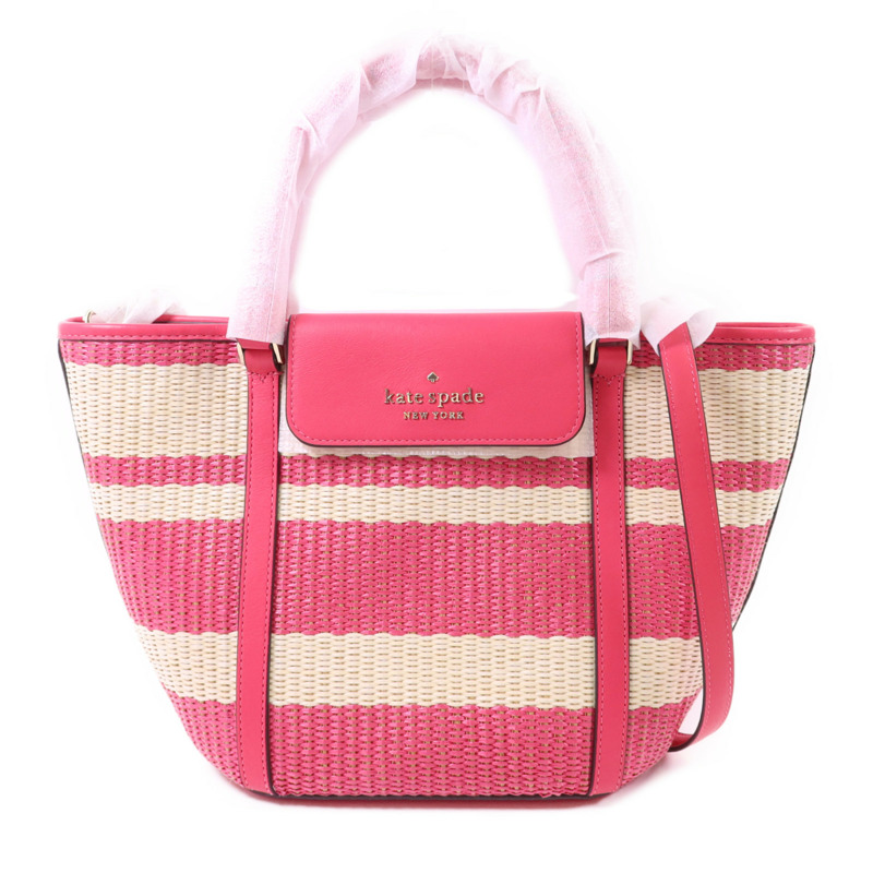 Kate Spade 皮革/Straw2 Way Shoulder Bag金扣手挽肩背兩用袋-0