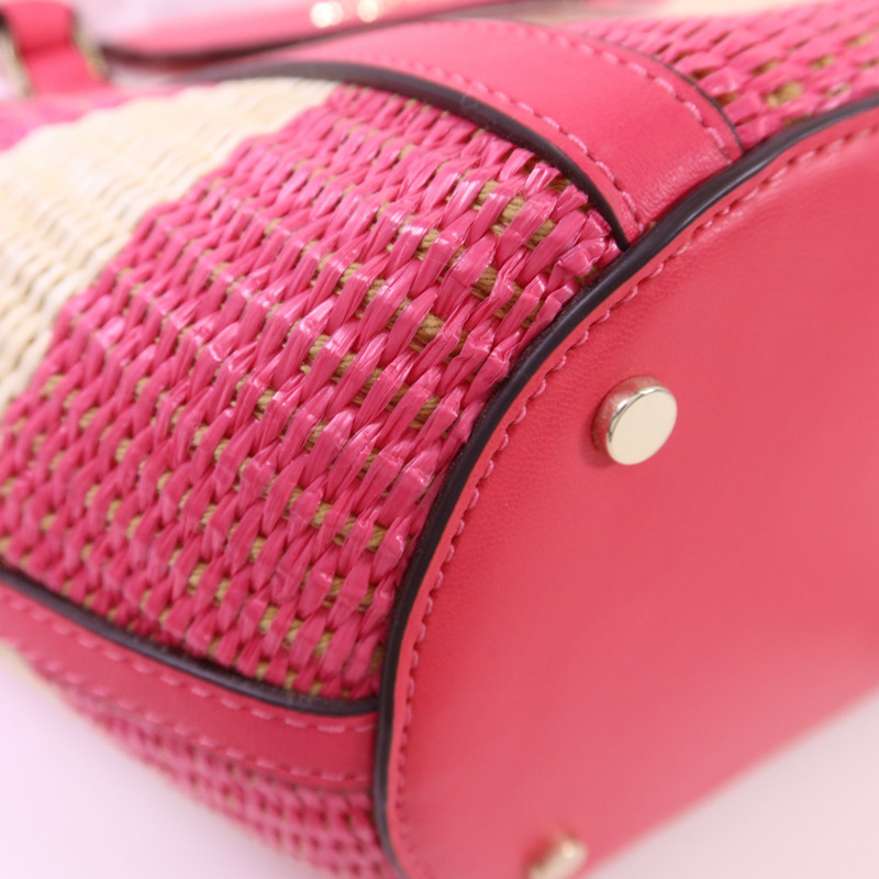 Kate Spade 皮革/Straw2 Way Shoulder Bag金扣手挽肩背兩用袋-11